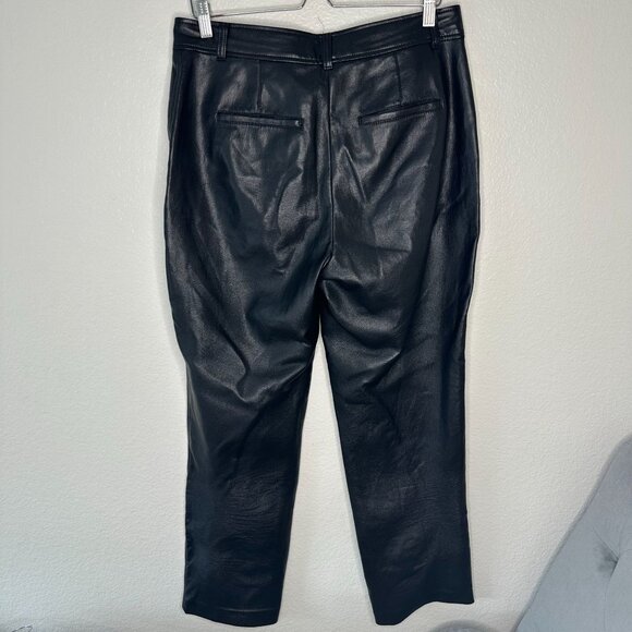 Aritizia The Melina Pant FLAWED High Rise Faux Leather Straight Leg 12 - Picture 7 of 11